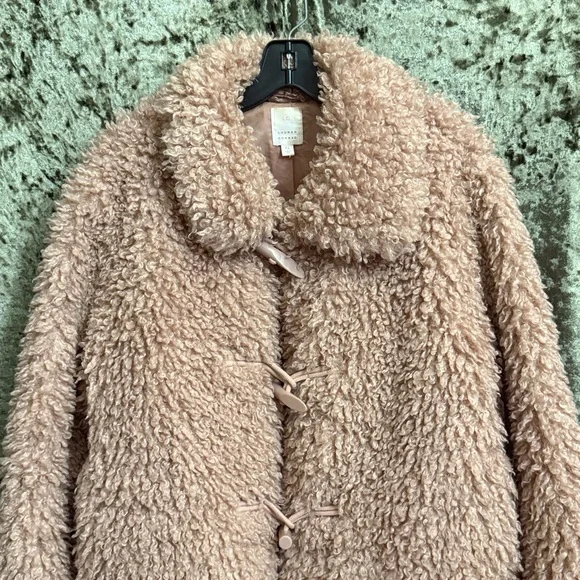 LC Lauren Conrad Cropped Faux-Fur Jacket Sz XL - Picture 6 of 8